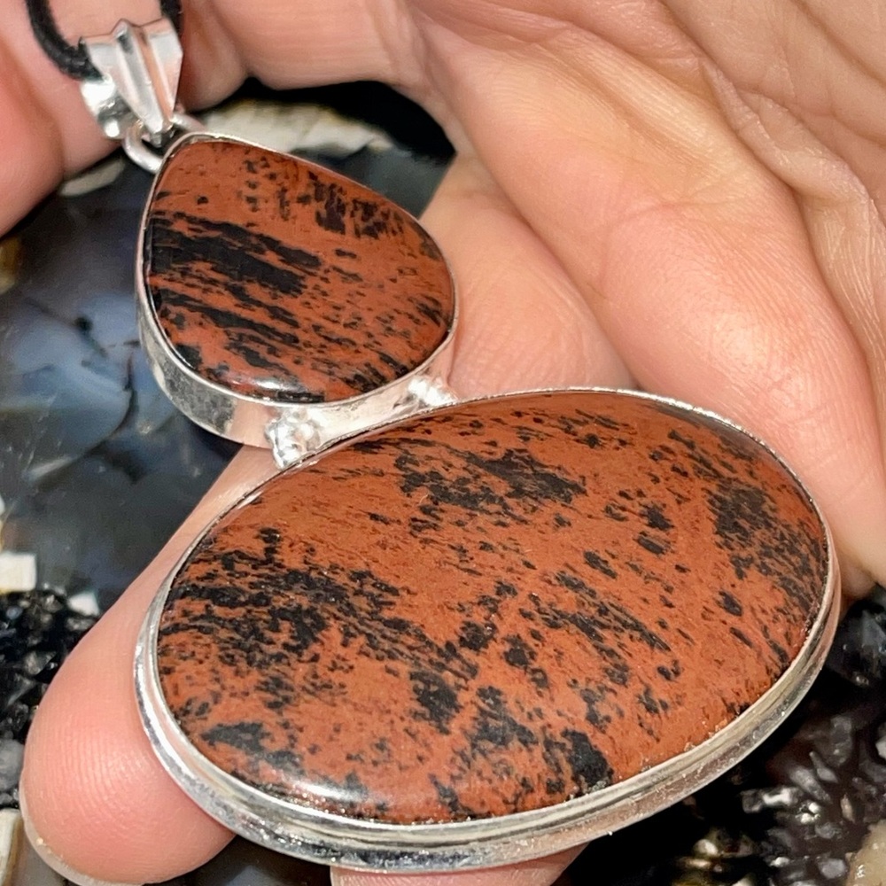 Large Mahogany Obsidian Pendant 3”
